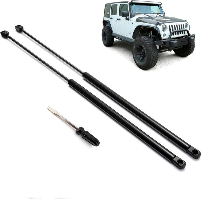 JSTEE Compatible with Jeep Wrangler 2007 2008 2009 2010 Sport Utility,Rear Window Glass Lift Supports Shock Struts - Replace# 55397060AC, 4589609AA(2PC Set),with Screwdriver for Install - Image 1